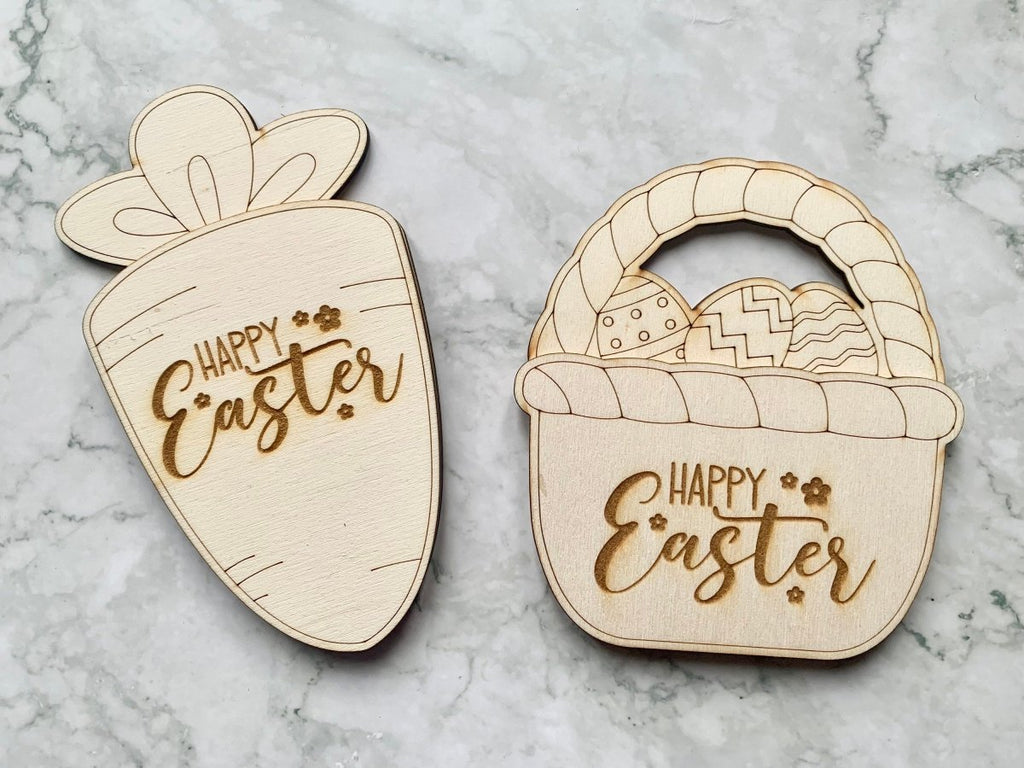 Personalised Easter Gift Card Holder - Carrot or Egg Basket shaped