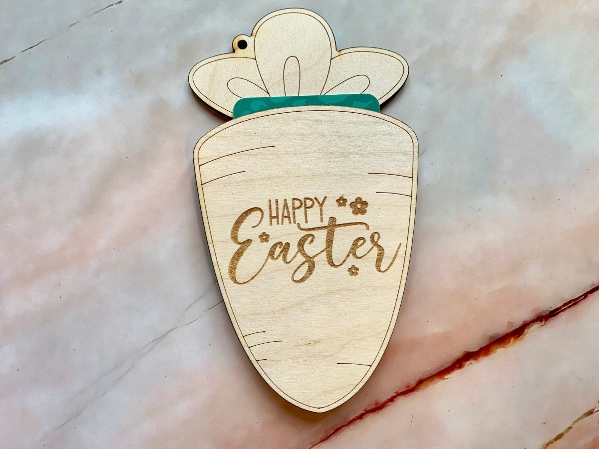 Personalised Easter Gift Card Holder - Carrot or Egg Basket shaped
