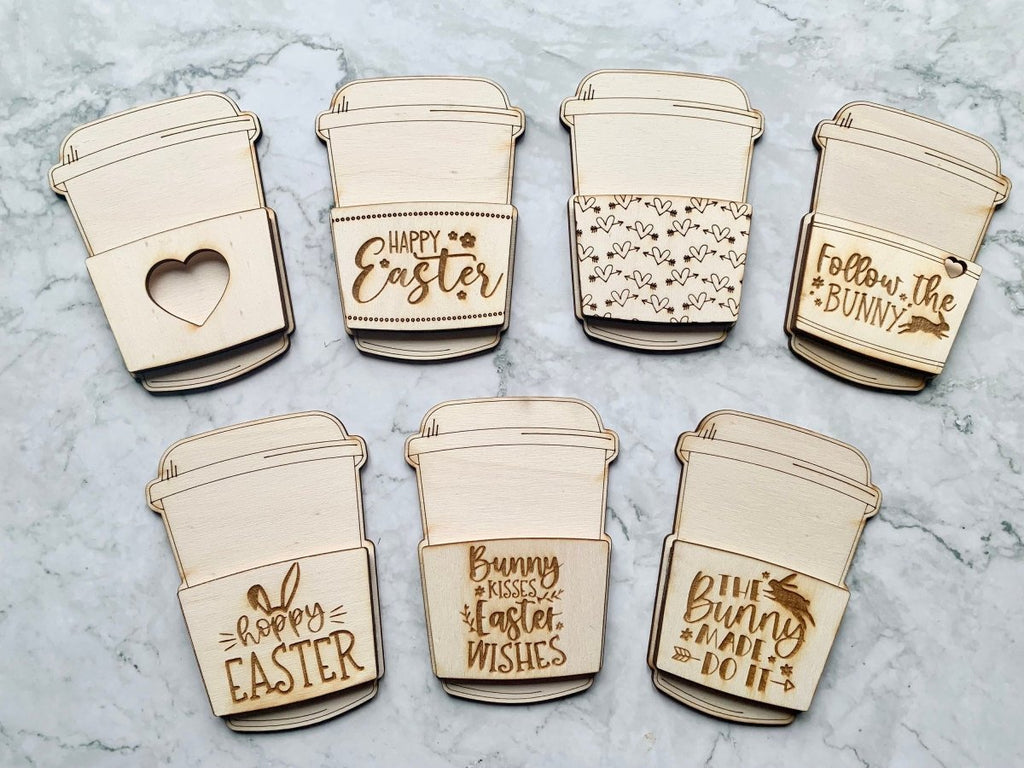 Personalised Easter Gift Card Holder - Coffee Shaped