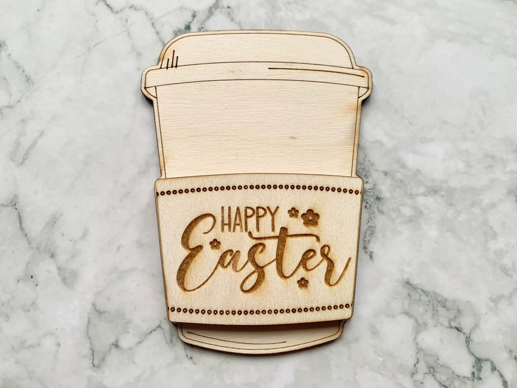 Personalised Easter Gift Card Holder - Coffee Shaped
