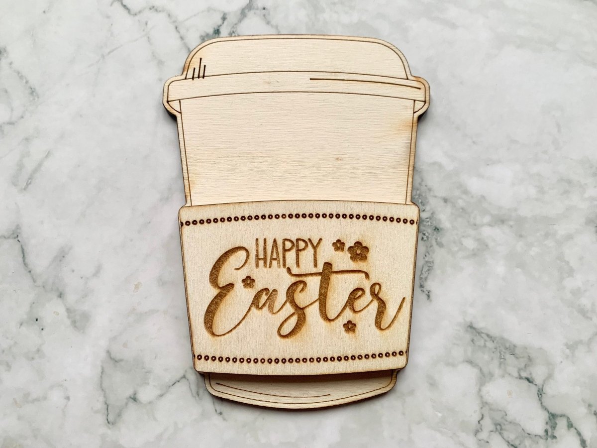 Personalised Easter Gift Card Holder - Coffee Shaped