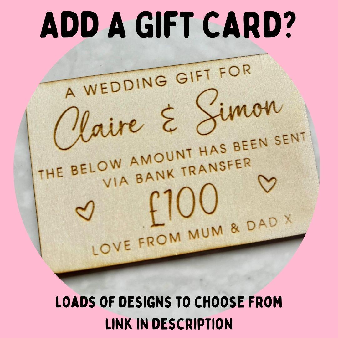 Personalised Engraved Baby Gift Card Holder, Gift Voucher Holder for New Baby or Baby Shower