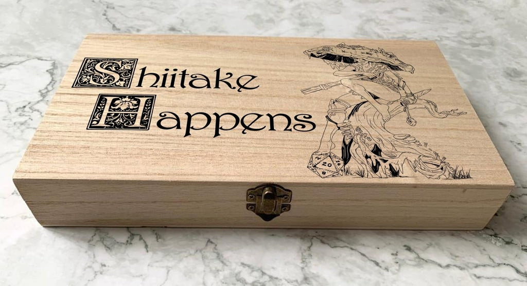 Personalised Pathfinder Dice Box - Shiitake Happens dice box for Leshy