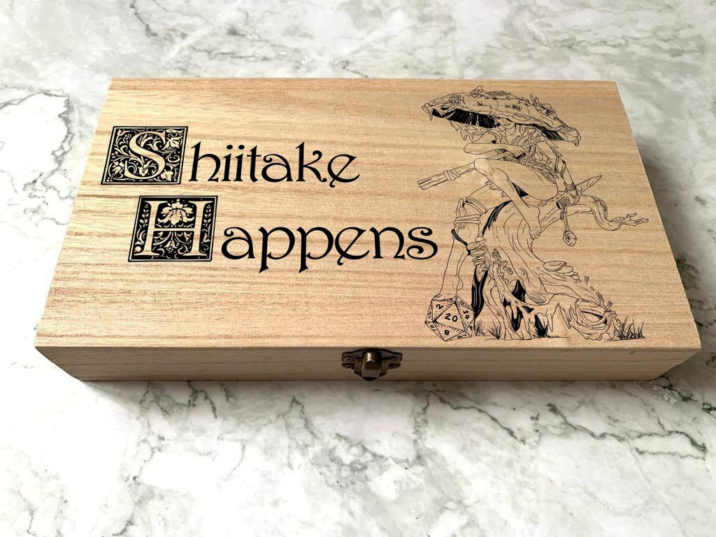 Personalised Pathfinder Dice Box - Shiitake Happens dice box for Leshy