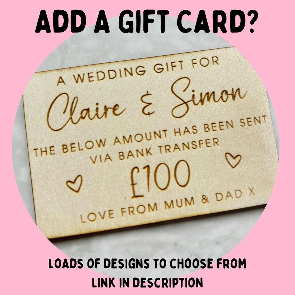 Personalised Valentines Day Envelope Gift Card Holder with Heart