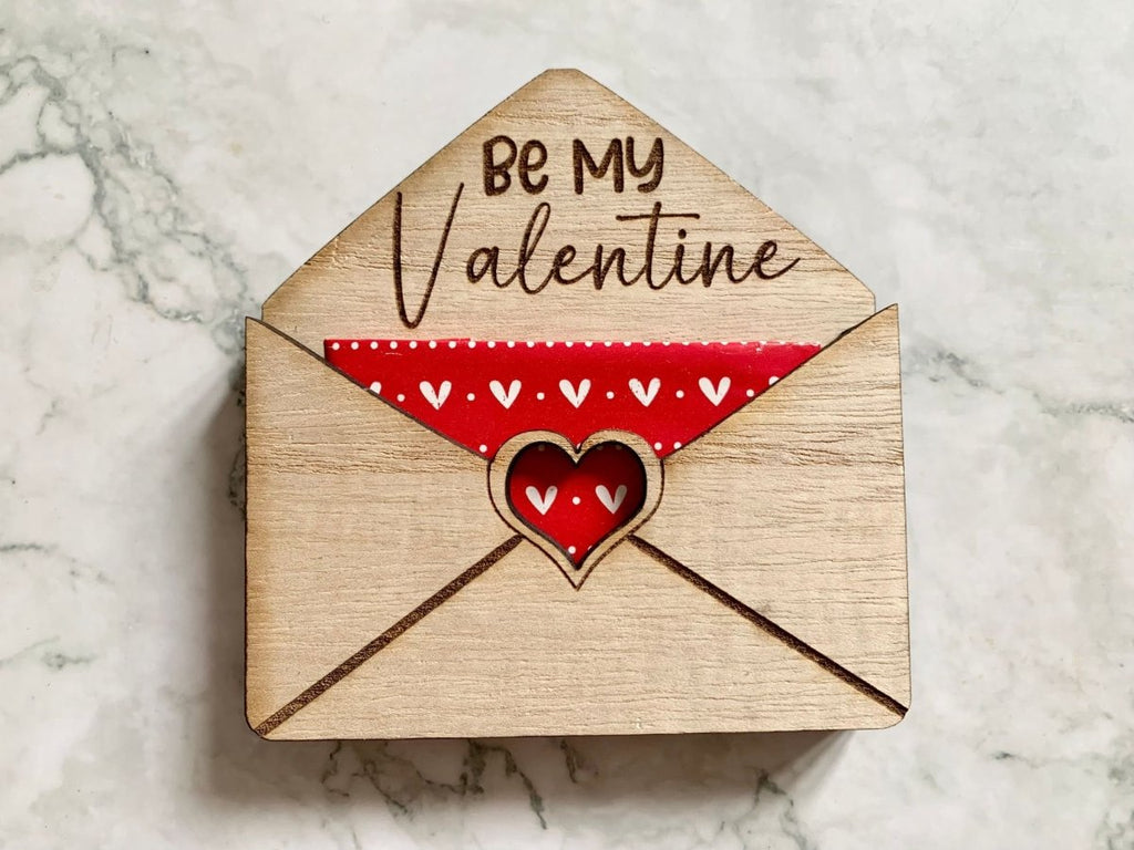 Personalised Valentines Day Envelope Gift Card Holder with Heart