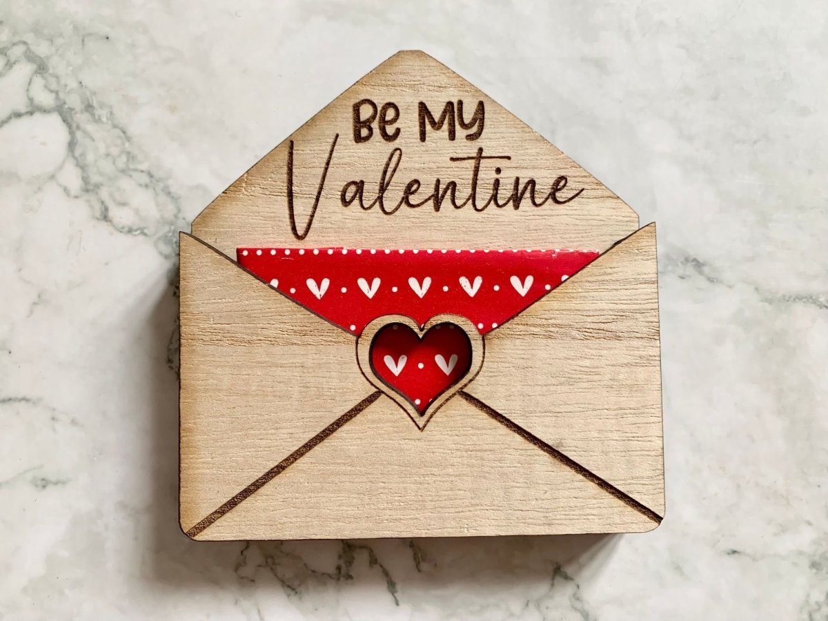 Personalised Valentines Day Envelope Gift Card Holder with Heart