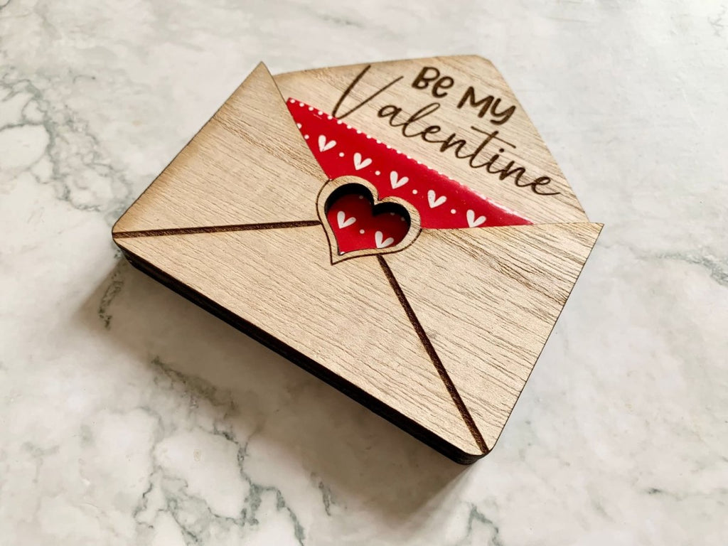 Personalised Valentines Day Envelope Gift Card Holder with Heart