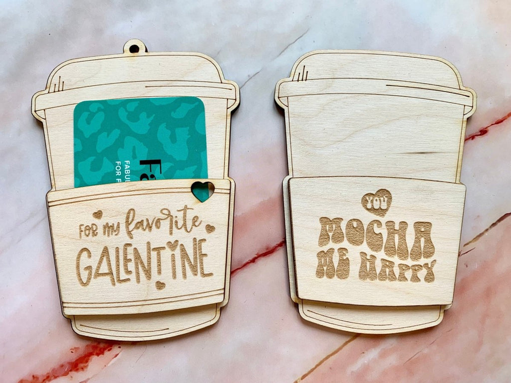 Personalised Valentines Day Gift Card Holder - Coffee Takeaway Cup