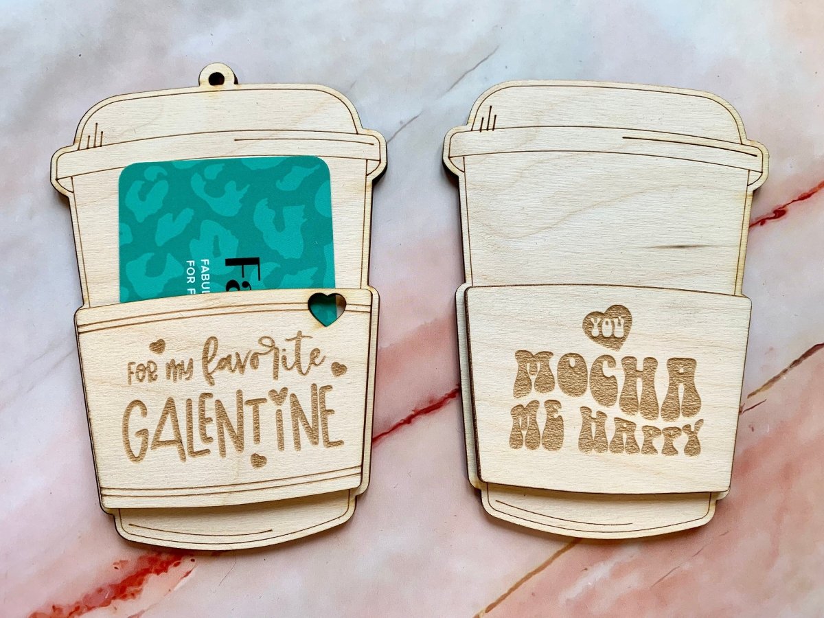 Personalised Valentines Day Gift Card Holder - Coffee Takeaway Cup