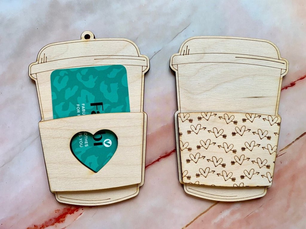 Personalised Valentines Day Gift Card Holder - Coffee Takeaway Cup