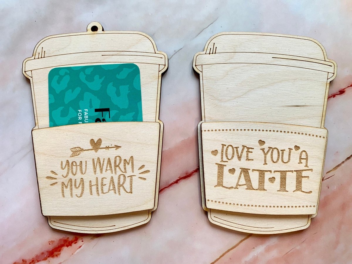 Personalised Valentines Day Gift Card Holder - Coffee Takeaway Cup