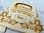 Personalised Wedding Car Gift Card Holder with Just Married Cut Out