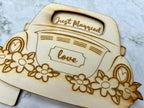 Personalised Wedding Car Gift Card Holder with Just Married Cut Out