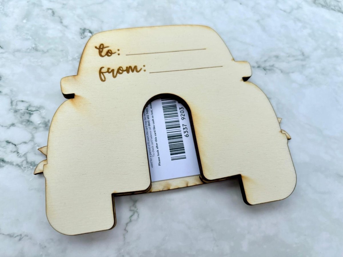 Personalised Wedding Car Gift Card Holder with Just Married Cut Out