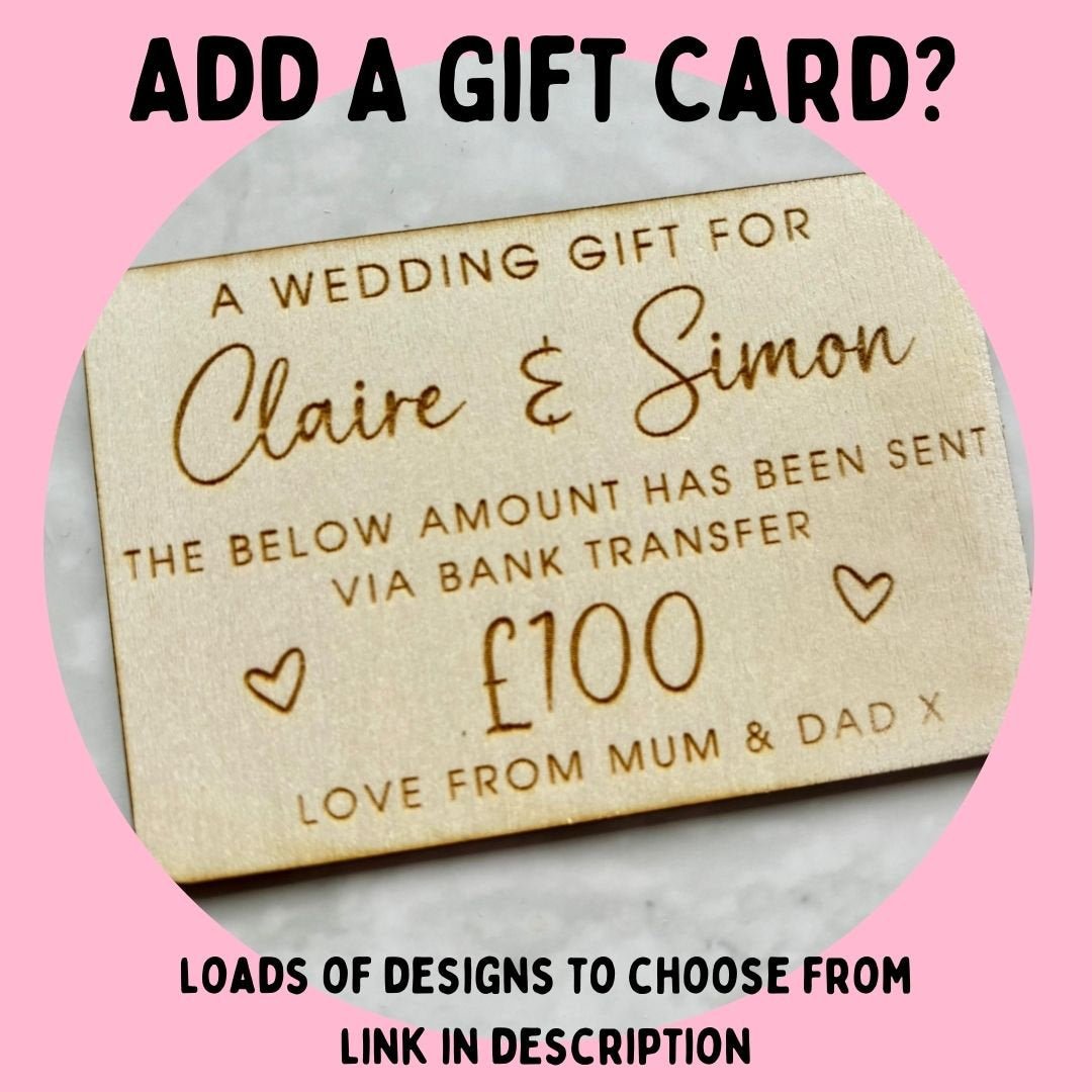 Personalised Wedding Car Gift Card Holder with Just Married Cut Out