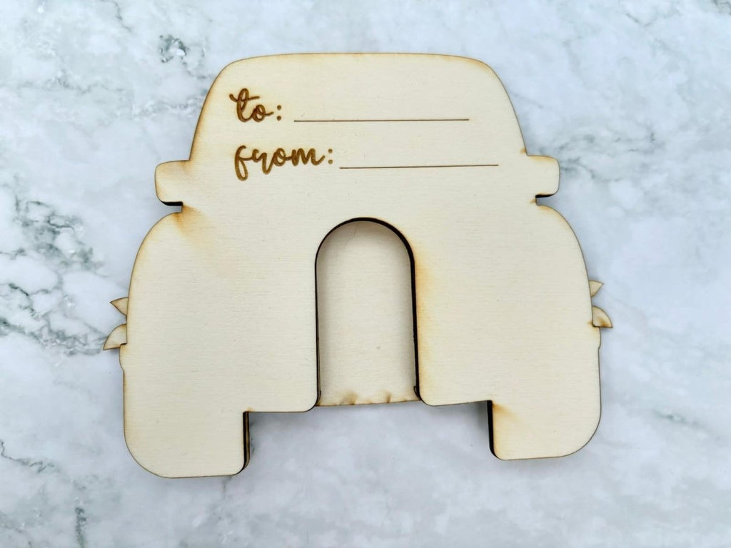 Personalised Wedding Car Gift Card Holder with Just Married Cut Out