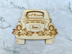 Personalised Wedding Car Gift Card Holder with Just Married Cut Out