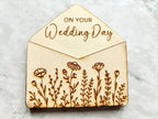 Personalised Wedding Envelope Gift Card Holder with Flowers