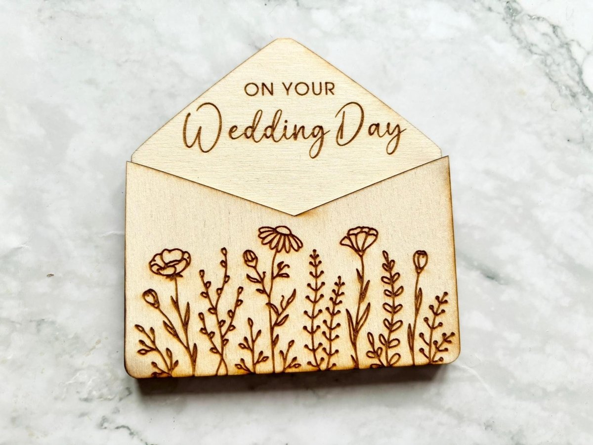 Personalised Wedding Envelope Gift Card Holder with Flowers