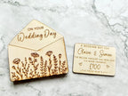 Personalised Wedding Envelope Gift Card Holder with Flowers