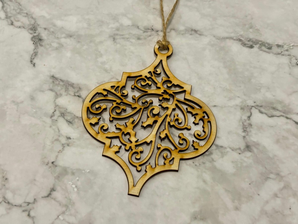 Wooden Engraved Christmas Bauble
