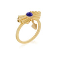 Azteca Gold Vermeil Ring with Lapis Stone