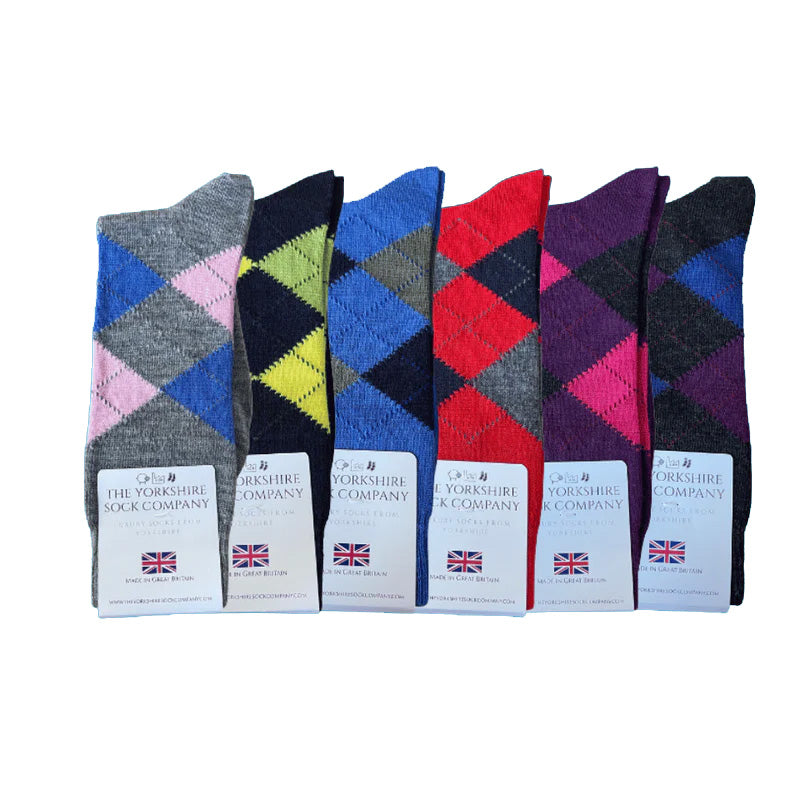 Ripley Argyle Merino Socks - 6 Pair Bundle (£14 per pair)