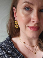Sunflower dangles| Can be switched for silver and fish hooks