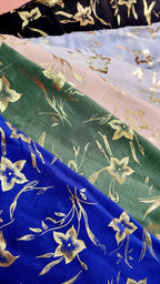 Flower Decor Shimmer Gold Foil Scarf Pack of 12