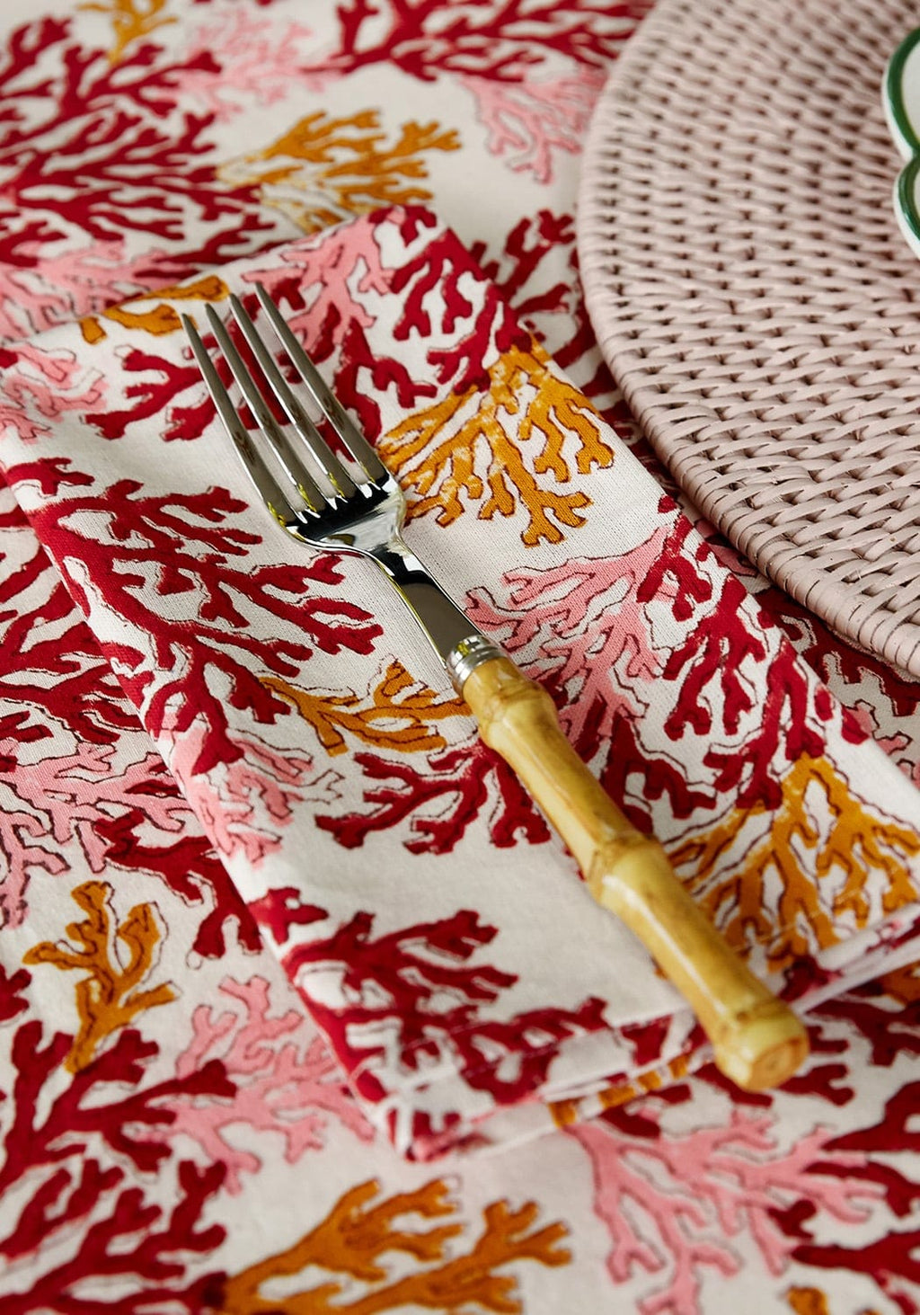 Rose Coral Table Napkin - Set of 4