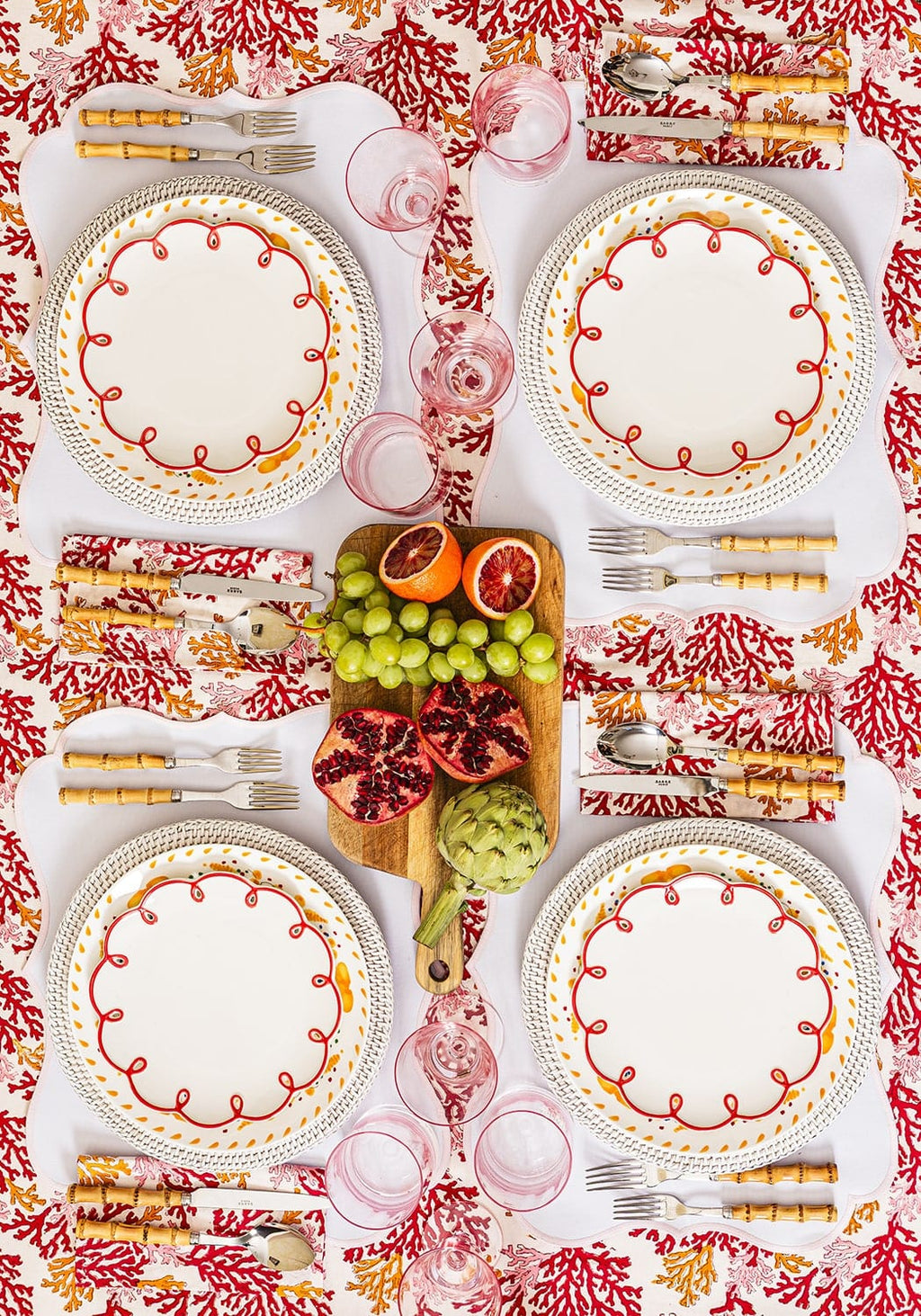 Rose Coral Table Napkin - Set of 4