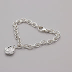 Rose Flower Personalised  Silver Charm