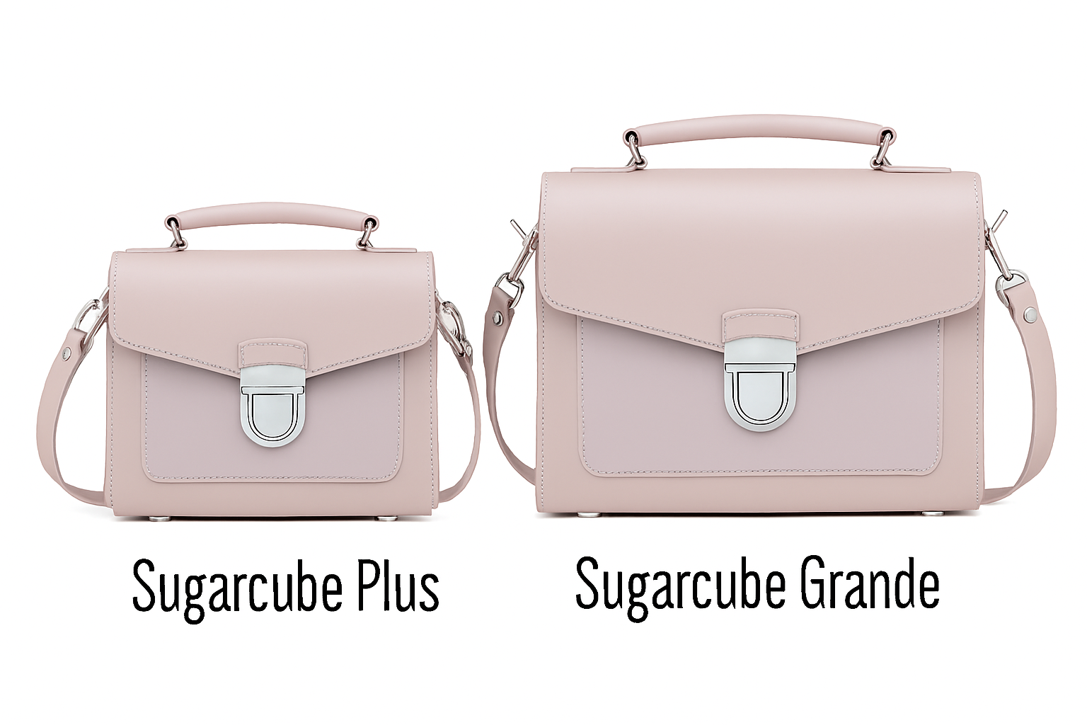 Handmade Leather Sugarcube Handbag - Rose Quartz
