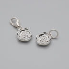Rose Flower Personalised  Silver Charm