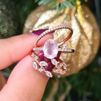 Rose Quartz Ring in Rose Gold Vermeil