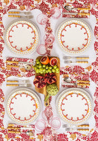 Rosy Red Scalloped Dessert Plate - Set of 4