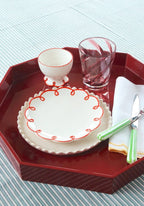 Rosy Red Scalloped  Nibbles Bowl - Set of 4
