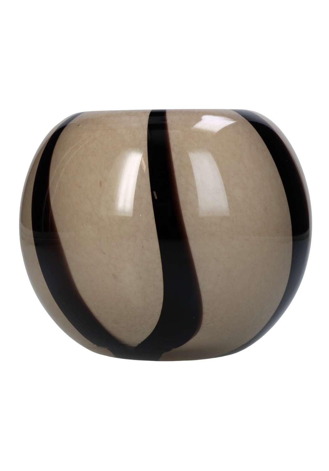 Rounded Striped Two Toned Brown Vase