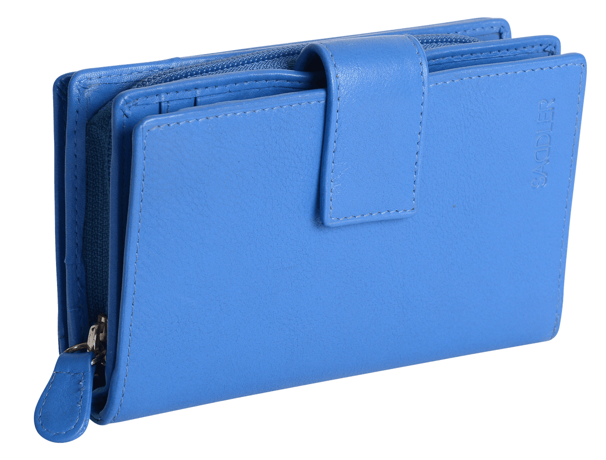SADDLER GEORGIE Leather Double-Sided Purse - 13 Card Slots, Generous Space for Notes and Coins - RFID Protected