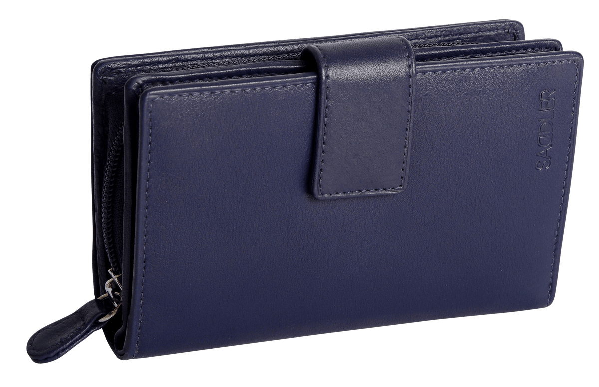 SADDLER GEORGIE Leather Double-Sided Purse - 13 Card Slots, Generous Space for Notes and Coins - RFID Protected