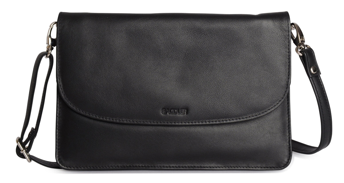 SADDLER Olivia 3-Section Leather Crossbody Bag & Clutch – Compact & Stylish - Gift Boxed