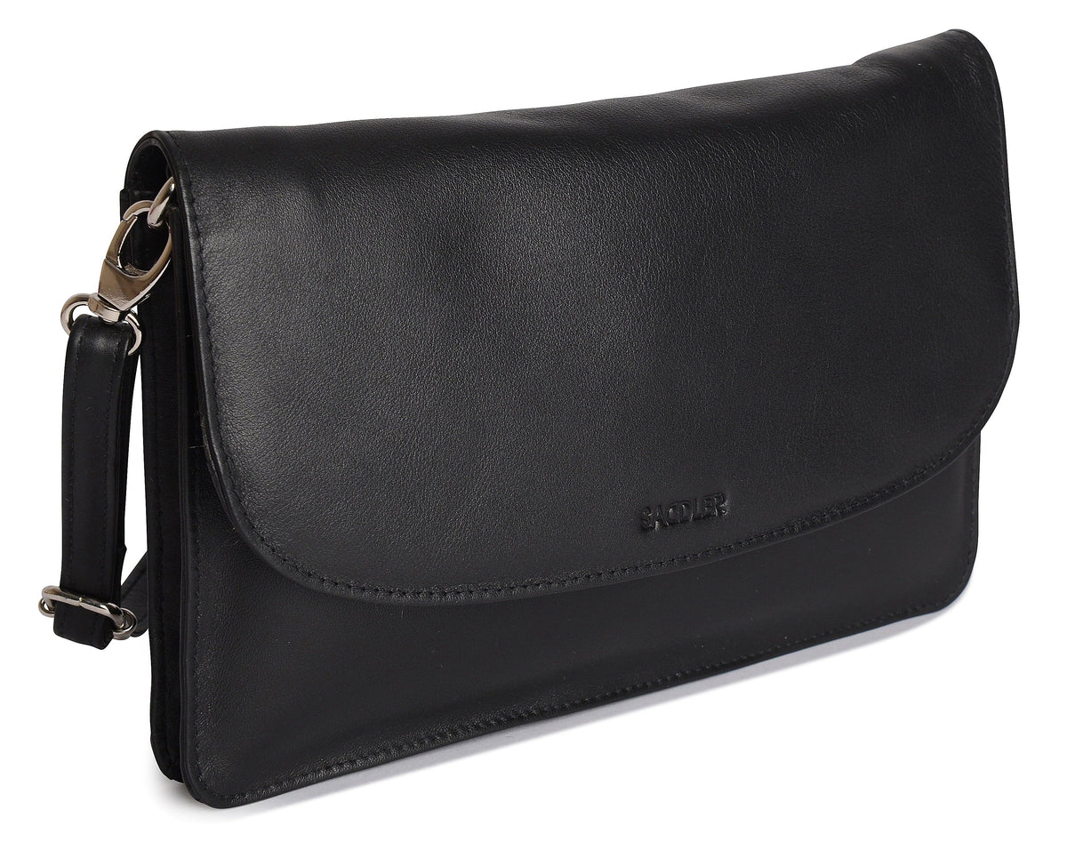 SADDLER Olivia 3-Section Leather Crossbody Bag & Clutch – Compact & Stylish - Gift Boxed