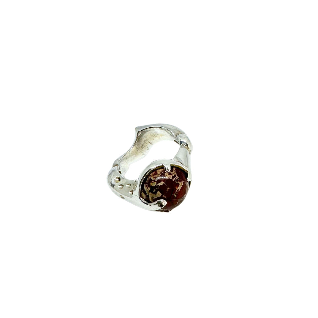 Sculpture Ring – Sterling Silver 925 with Agate, Jasper, or Tiger Eye