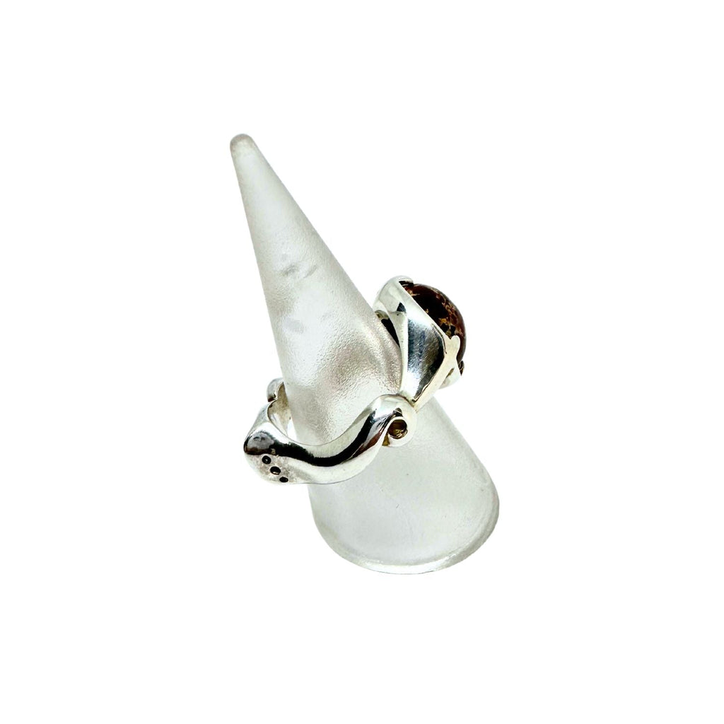 Sculpture Ring – Sterling Silver 925 with Agate, Jasper, or Tiger Eye