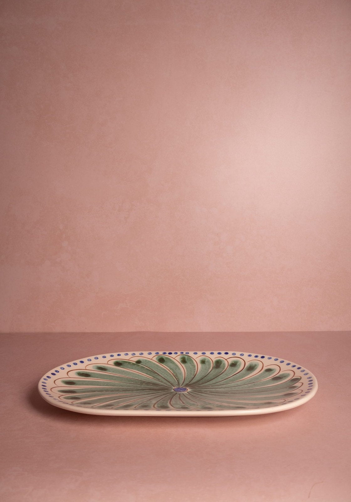 Peacock Serving Plate, Green