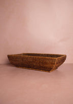 Wiltshire Long Rattan Basket in Classic Brown