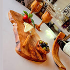 Luxury Hand-Finished Olive Wood Wine & Cheese Gift Set