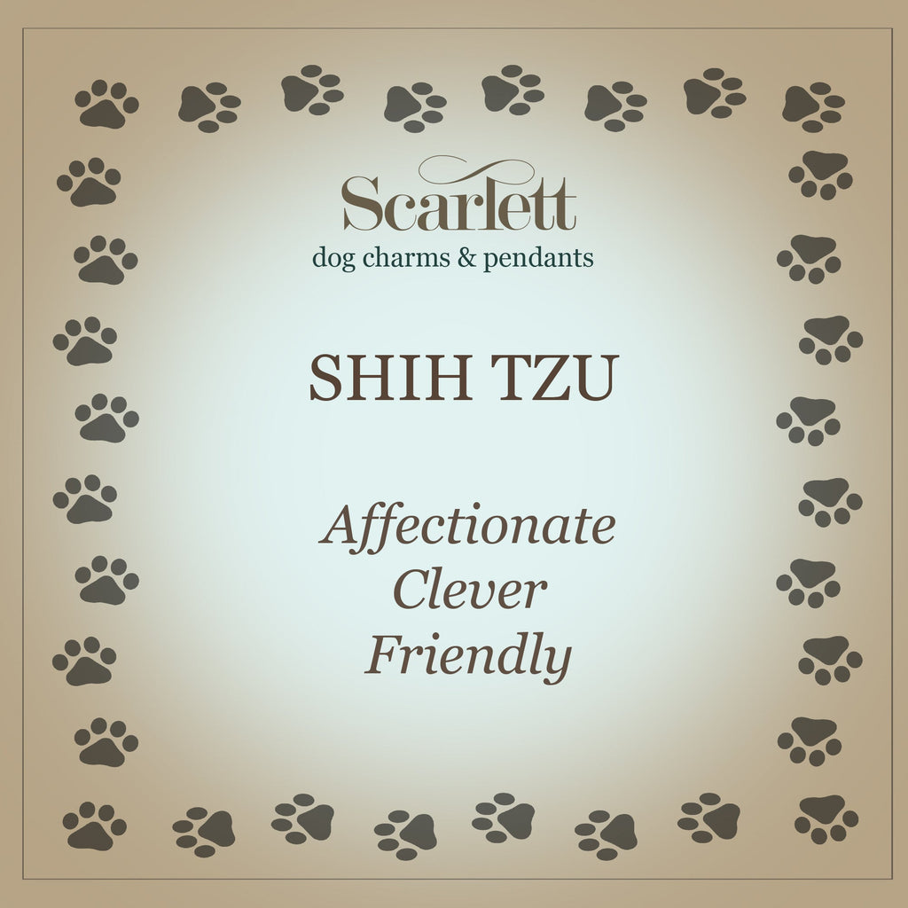 Shih Tzu Silver Dog Charm Bracelet