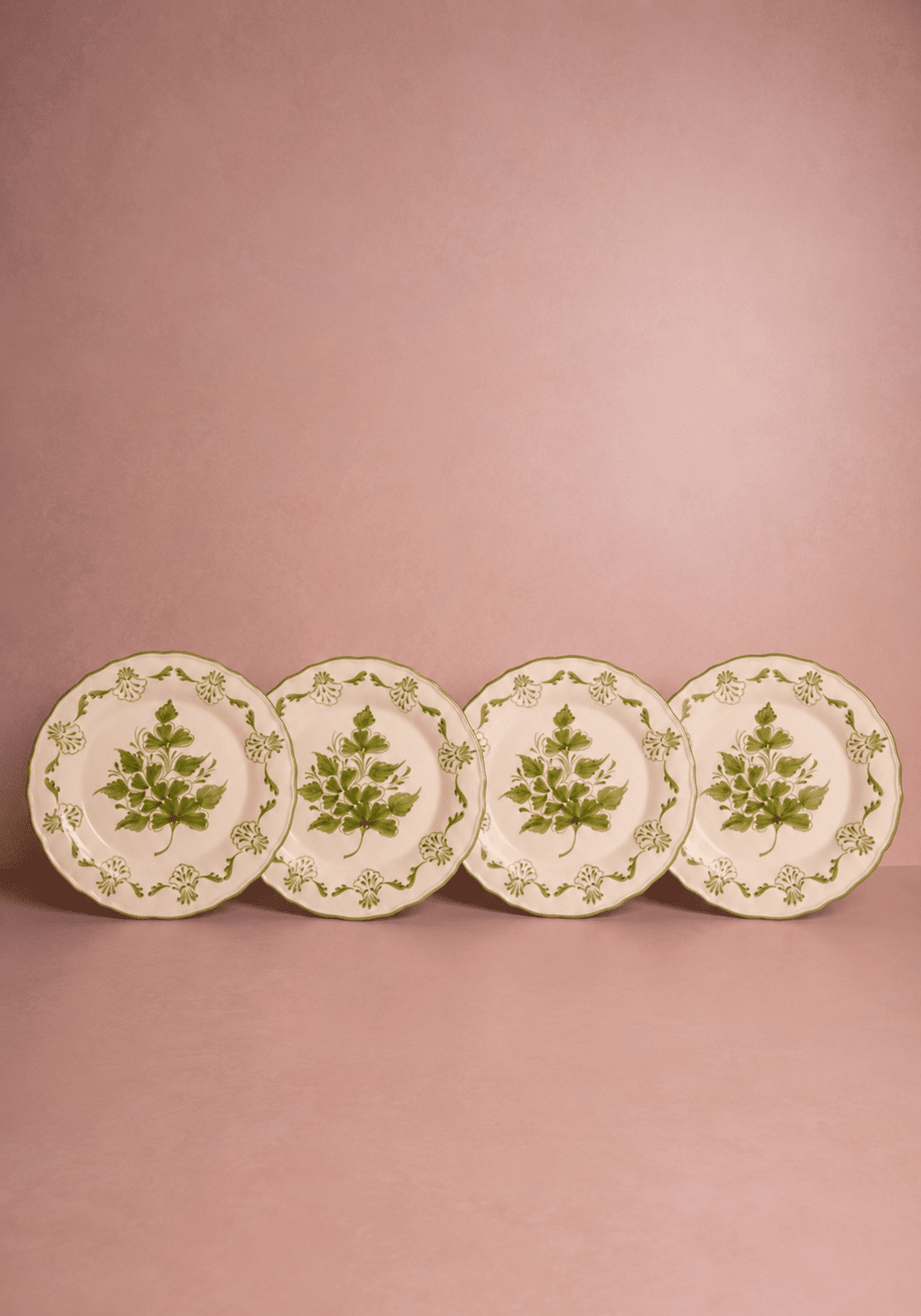Cara Shell Side Plate, Green Set of 4